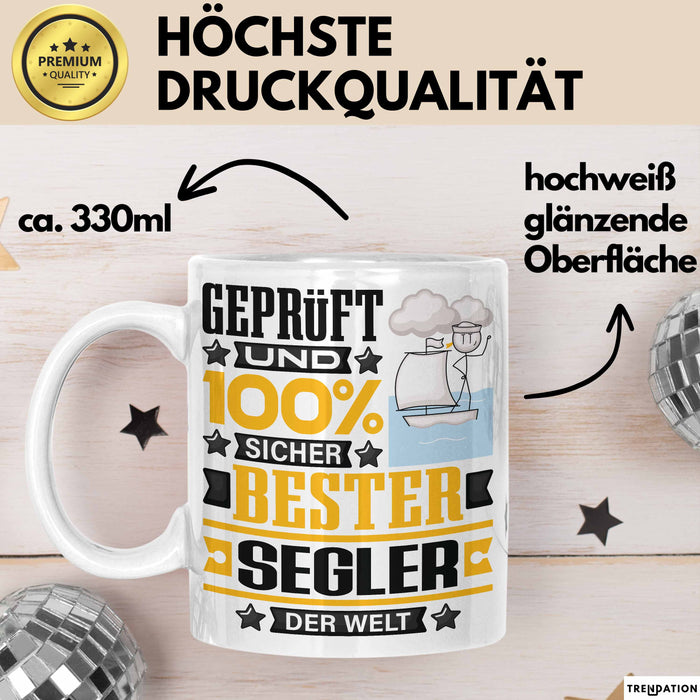 Segler Geschenk Lustiger Spruch für Segler Geschenkidee Bester Segler Der Welt Weiß Trendation
