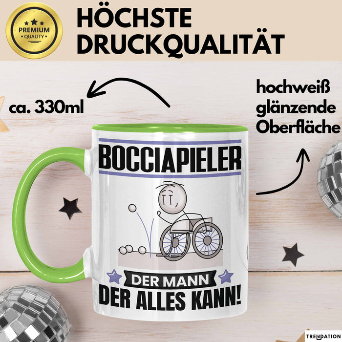 Bocciapieler Tasse Geschenk für Bocciapieler Der Mann Der Alles Kann Geschenkidee zum Geburtstag Grün Trendation