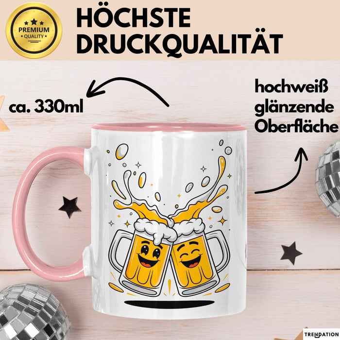 Bier Fan Tasse Geschenk Lustige Geschenkidee Spruch Für Bier Liebhaber Rosa Trendation