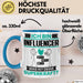 Influencer Tasse Geschenk für Influencer Geburtstag Lustiger Spruch Kaffee-Becher Was Ist Deine Superkraft Blau Trendation