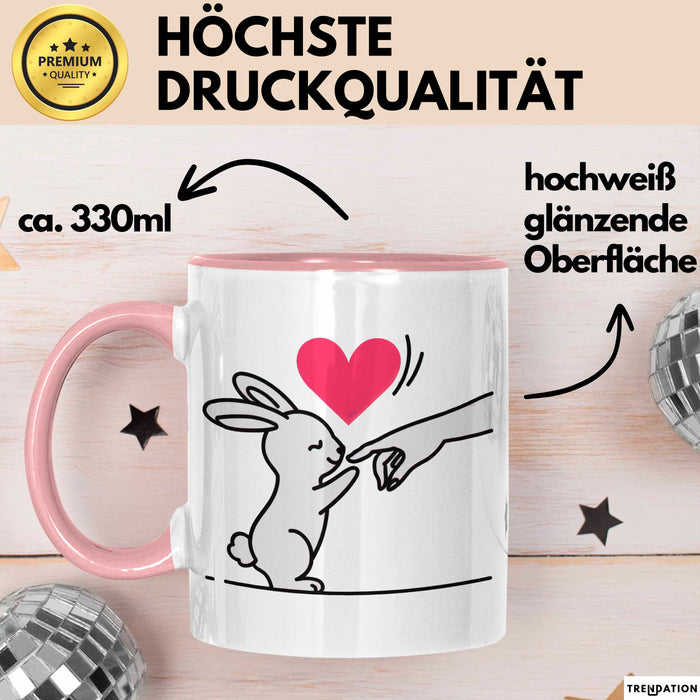 Kaninchen Hase Tierliebhaber Tasse Geschenk Lustige Geschenkidee Spruch Rosa Trendation