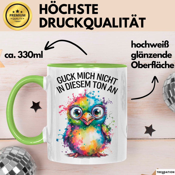 Sarkasmus Tasse Geschenkidee Schau Mich Nicht An Humor Fan Grün Trendation