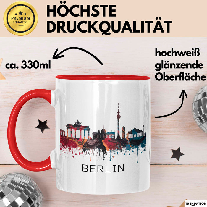 Deutschland Berlin Tasse Geschenk Lustige Geschenkidee Spruch Rot Trendation