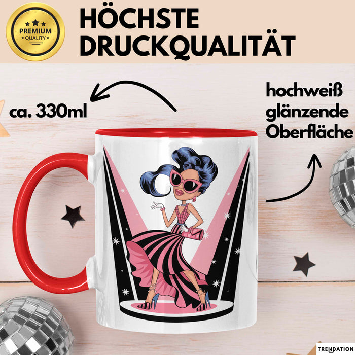 Mode Liebhaber Tasse Geschenkidee für Stil Süchtiger Rot Trendation
