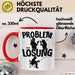 Angler Tasse Geschenk für Fischer Angler Männer Geschenkidee Problem und Lösung Angeln Spruch Rot Trendation
