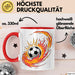 Fußballfan Tasse Geschenkidee für Fußballliebhaber Rot Trendation