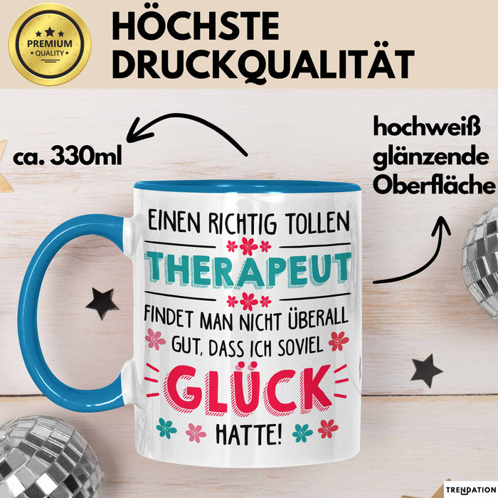 Physiotherapeut Physiotherapie Tasse Geschenk Lustige Geschenkidee Spruch Eine Richtig Tolle Therapeut Findet Man Nicht Überall Blau Trendation