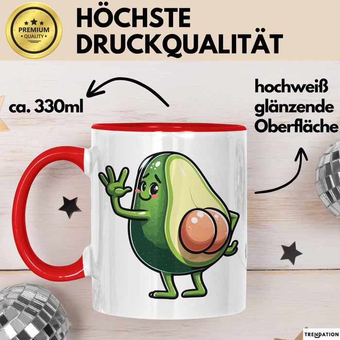Avocado-Liebhaber Tasse Geschenk Hintern Geschenkidee Rot Trendation