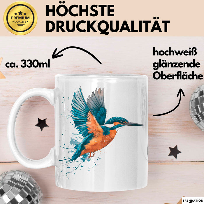 Eisvogel Vogel Tasse Geschenk Lustige Geschenkidee Spruch Weiß Trendation