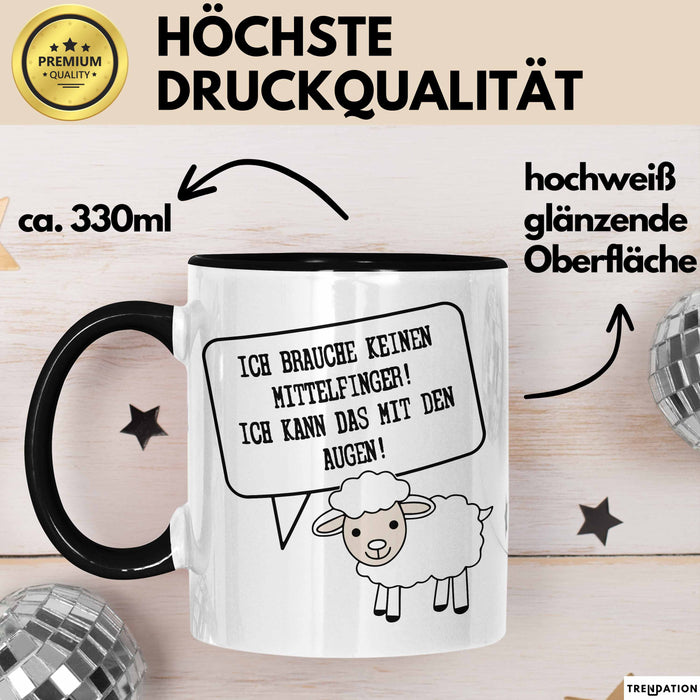 Humor Tasse Geschenk Ich brauche keinen Mittelfinger Ich Mache Das Mit Den Augen Becher Geschenk Trendation