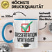Doktorarbeit Geschafft Tasse Geschenk Dissertation Verteidigt Geschenkidee Master Doktor Kaffee-Becher Blau Trendation