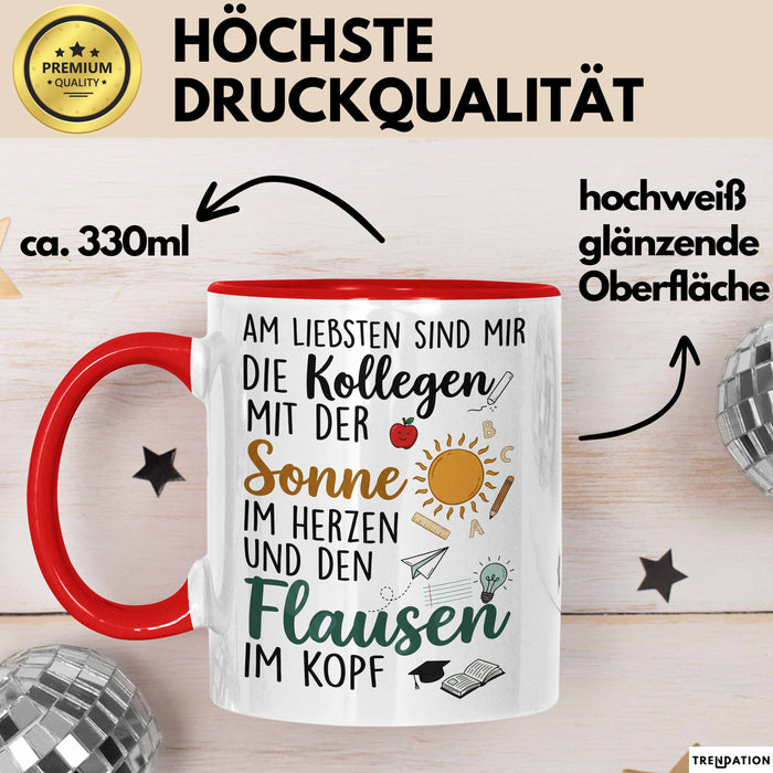 Büroarbeit Kollege Wertschätzung Tasse Geschenk Lustige Geschenkidee Spruch Am Liebsten Sind Mir Die Kollegen Rot Trendation