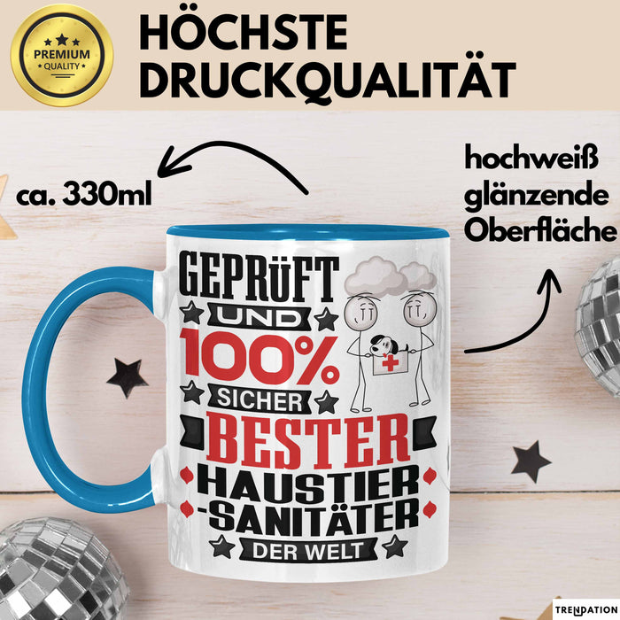 Haustiersanitäter Geschenk Lustiger Spruch für Haustiersanitäter Geschenkidee Bester Haustiersanitäter Der Welt Blau Trendation