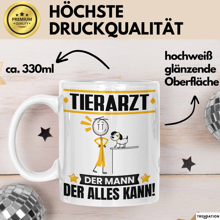 Tierarzt Tasse Geschenk für Tierarzt Der Mann Der Alles Kann Geschenkidee zum Geburtstag Weiß Trendation