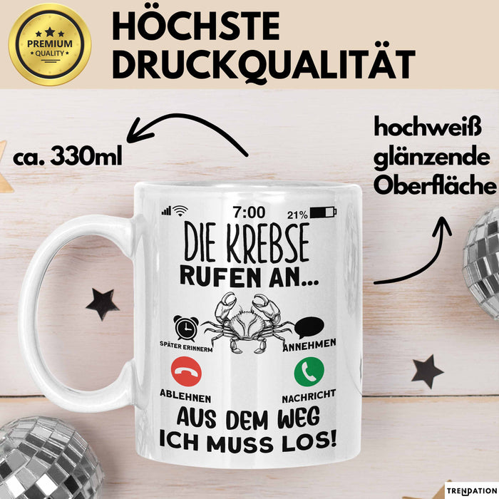 Krebse Liebhaber Tasse Geschenk Die Krebse Rufen An Geschenkidee Becher Weiß Trendation