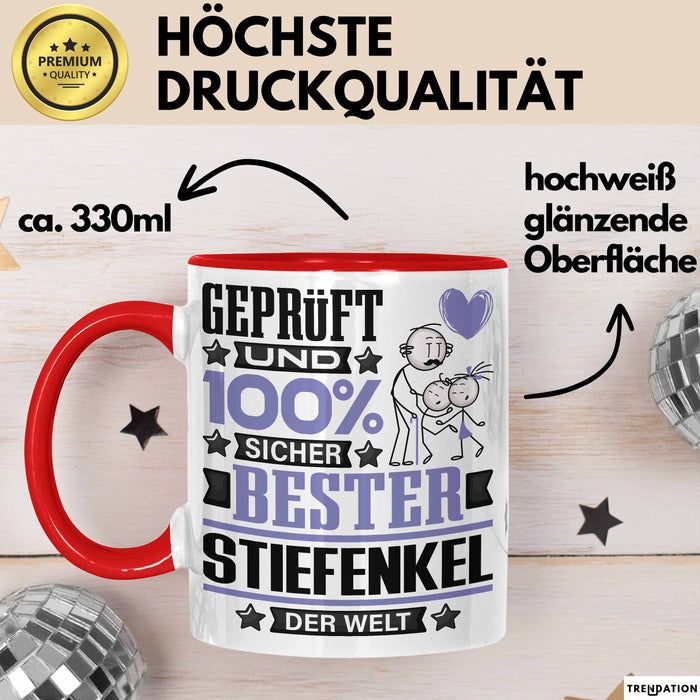 Stiefenkel Geschenk Lustiger Spruch für Stiefenkel Geschenkidee Bester Stiefenkel Der Welt Rot Trendation