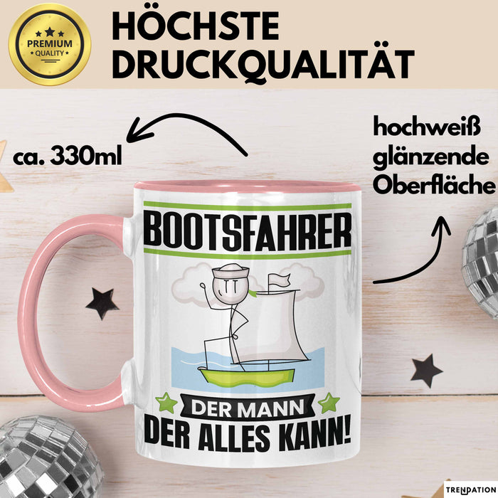 Bootsfahrer Tasse Geschenk für Bootsfahrer Der Mann Der Alles Kann Geschenkidee zum Geburtstag Rosa Trendation