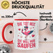 Flamingo Trinkend Tasse Geschenk Lustige Geschenkidee Spruch Die Tut Nix Die Will Nur Saufen Rot Trendation