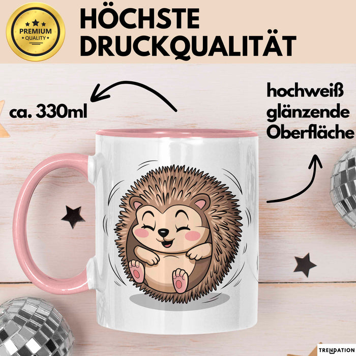 Igel Liebhaber Tasse Geschenkidee für Tierfreunde Rosa Trendation