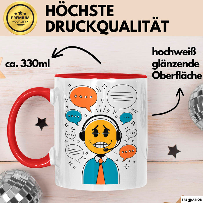 Call Center Mitarbeiter Tasse Geschenk Lustige Geschenkidee Spruch Für Kundenservice Helden Rot Trendation