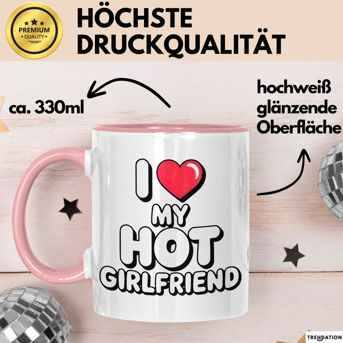 Freundin Tasse Geschenk Liebe Heiße Freundin Romantischer Geschenkidee Lustig Rosa Trendation