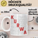 Kurwa Tasse Polen Polska Kaffee-Becher Weiß Trendation