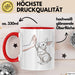 Hasen Papa Mama Tasse Geschenkidee Für Hasen-Liebhaber Und Besitzer Rot Trendation