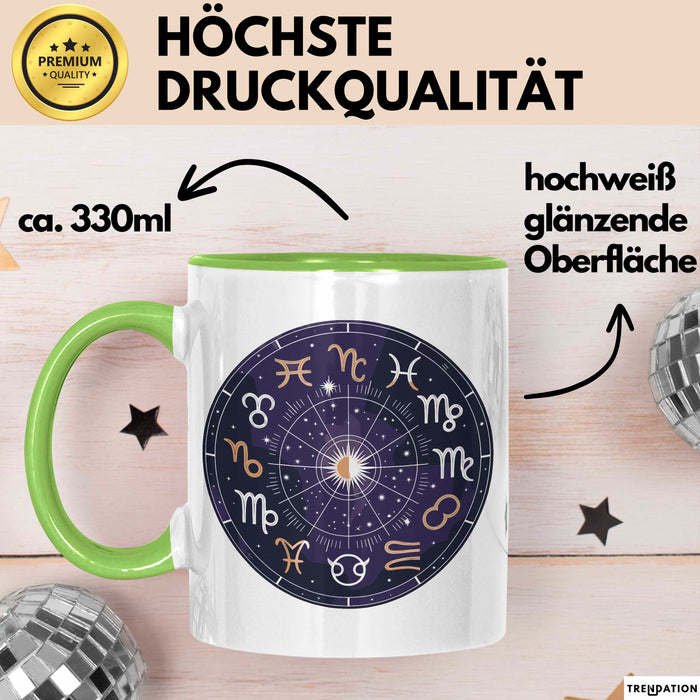 Astrologe Tasse Geschenkidee für Sternzeichen Fans Grün Trendation