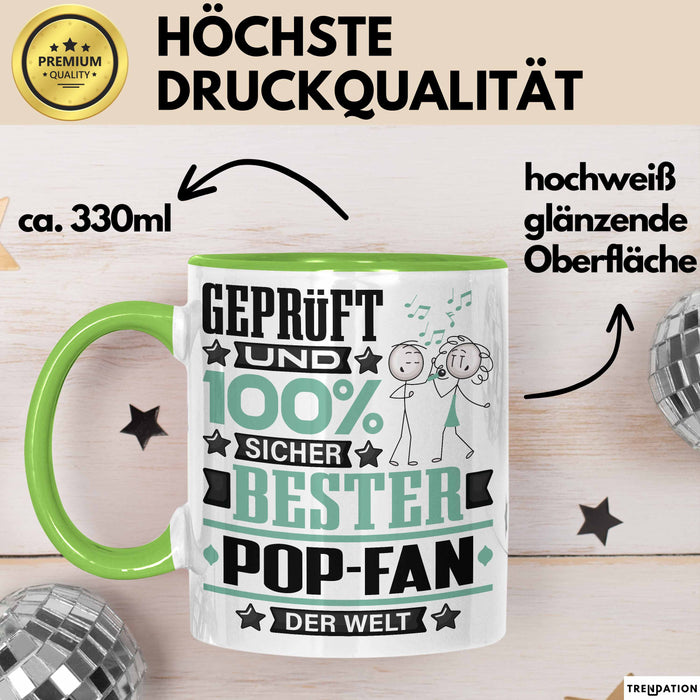 Pop-Fan Geschenk Lustiger Spruch für Pop-Fan Geschenkidee Bester Pop-Fan Der Welt Grün Trendation