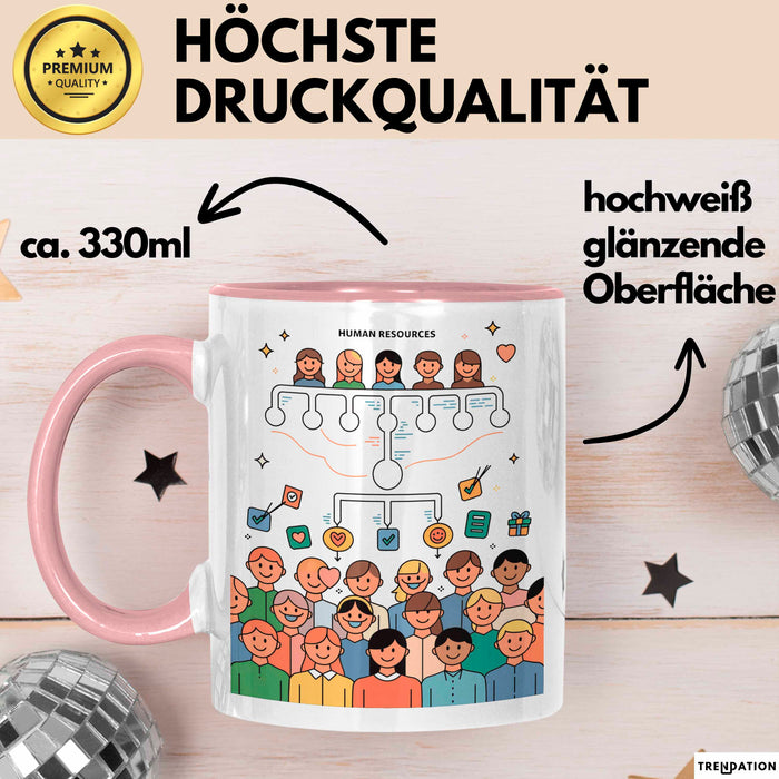 HR Manager Tasse Geschenk Lustige Geschenkidee Spruch Für Menschen Führer Rosa Trendation