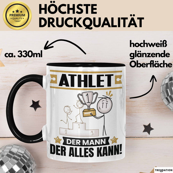 Athlet Tasse Geschenk für Athlet Der Mann Der Alles Kann Geschenkidee zum Geburtstag Schwarz Trendation