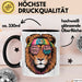Hippie Löwe Tasse Geschenk Lustige Geschenkidee Spruch Schwarz Trendation
