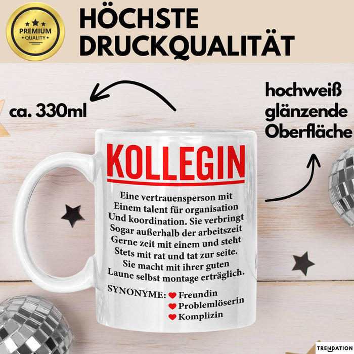 Büroarbeit Kollege Wertschätzung Tasse Geschenk Lustige Geschenkidee Spruch Kollegin Weiß Trendation