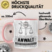 Anwalt Geschenk Tasse Ich Bin Anwalt Aber Sag Doch Einfach Superheld Lustige Geschenkdiee für Anwalt Kaffee-Becher Rosa Trendation