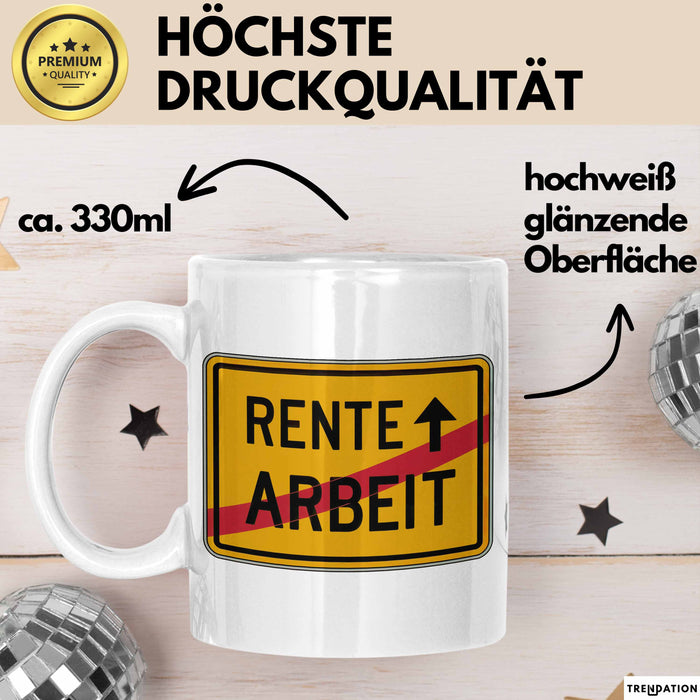 Rentner Tasse Geschenk Rente Arbeit Ruhestand Weiß Trendation