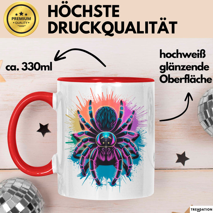 Spinne Vogelspinne Tier Tasse Geschenk Lustige Geschenkidee Spruch Rot Trendation