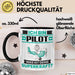 Pilot Tasse Geschenk für Pilot Geburtstag Lustiger Spruch Kaffee-Becher Was Ist Deine Superkraft Schwarz Trendation