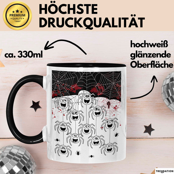 Spinne Vogelspinne Tier Tasse Geschenk Lustige Geschenkidee Spruch Schwarz Trendation