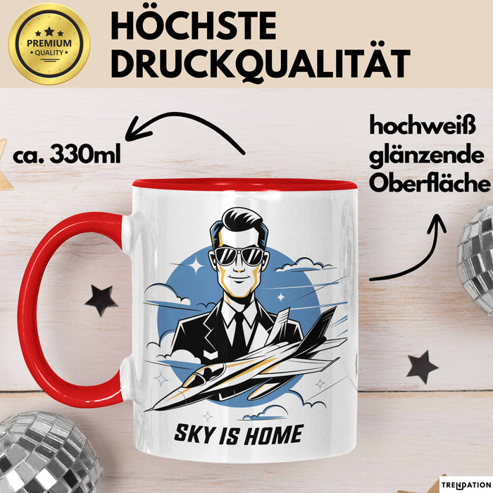 Pilot Tasse Geschenk Lustige Geschenkidee Spruch Für Luftfahrt Liebhaber Rot Trendation