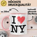 New York City USA Tasse Geschenk Lustige Geschenkidee Spruch Ich Liebe New York Rosa Trendation