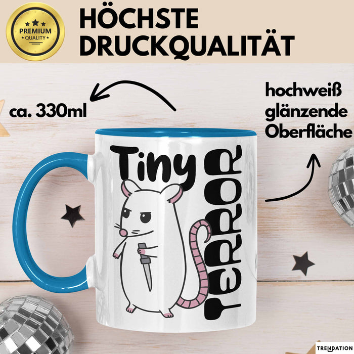 Beste Freundin Tasse Geschenk Tiny Terror Geschenkidee für Kollegin oder Beste Freundin Blau Trendation