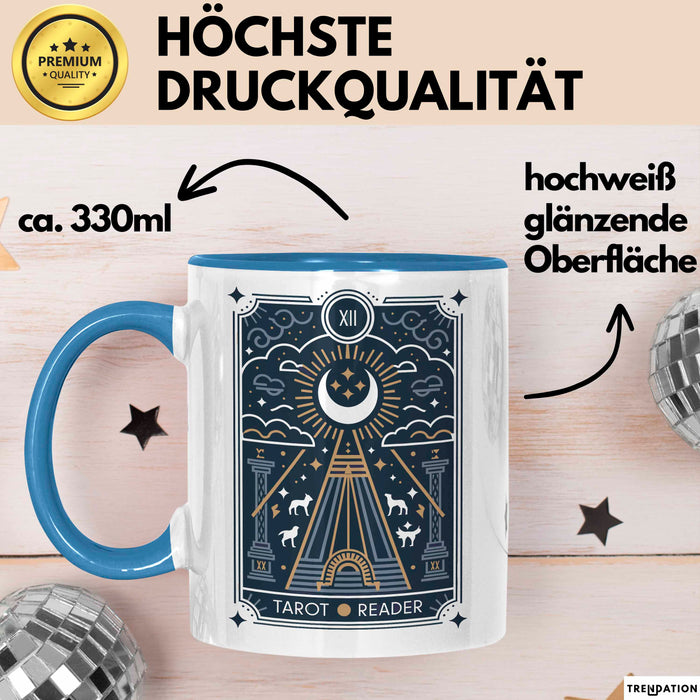 Tarotkartenleser Tasse Geschenkidee für mystische Sucher Blau Trendation