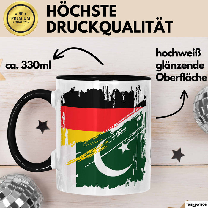 Pakistan Deutschland Flagge Halb Deutscher Halb Pakistaner Fußball Germany 2025 Europa Pakistan Schwarz Trendation