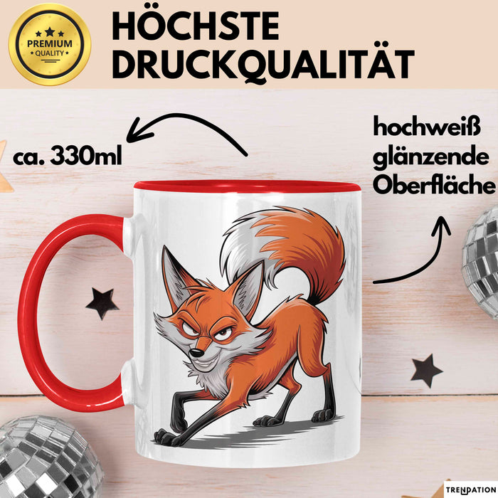 Fuchs Liebhaber Tasse Geschenkidee Schlauer Tierfan Geschenkidee Lustig Rot Trendation