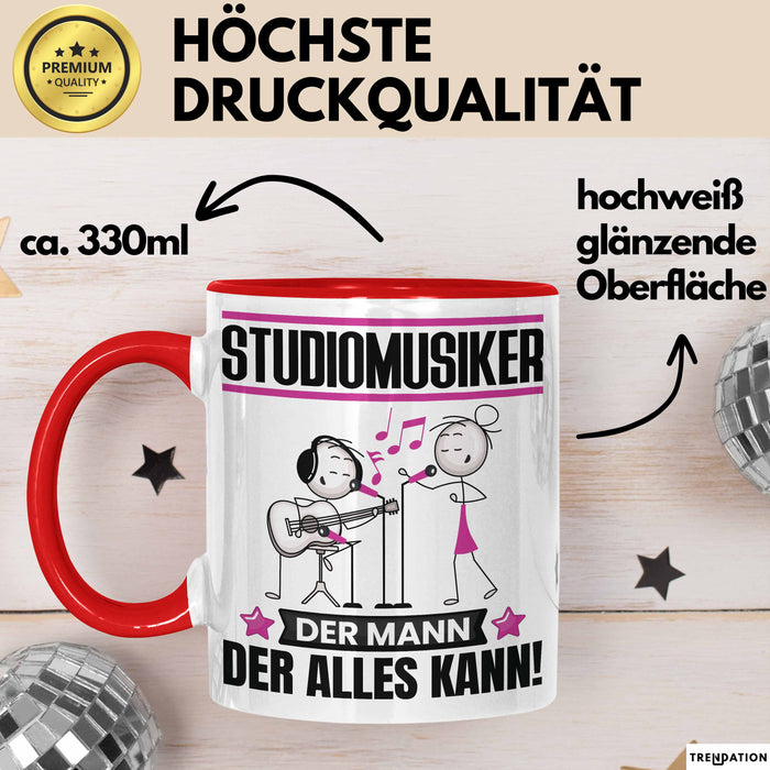 Studiomusiker Tasse Geschenk für Studiomusiker Der Mann Der Alles Kann Geschenkidee zum Geburtstag Rot Trendation