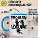 Gitarrist Tasse Geschenk für Gitarrenspieler Männer Geschenkidee Problem und Lösung Gitarre Blau Trendation