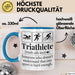 Triathlon Geschenk Tasse Iron Becher Mann Trathlet Geschenkidee Lustiger Spruch Blau Trendation