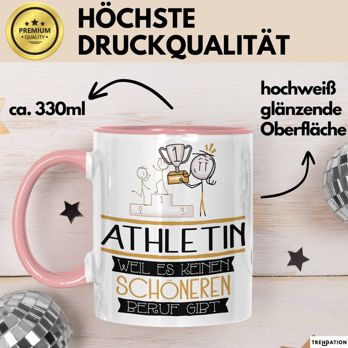 Athletin Weil Es Keinen Schöneren Beruf Gibt Tasse Geschenk für Eine Athletin Lustig Rosa Trendation