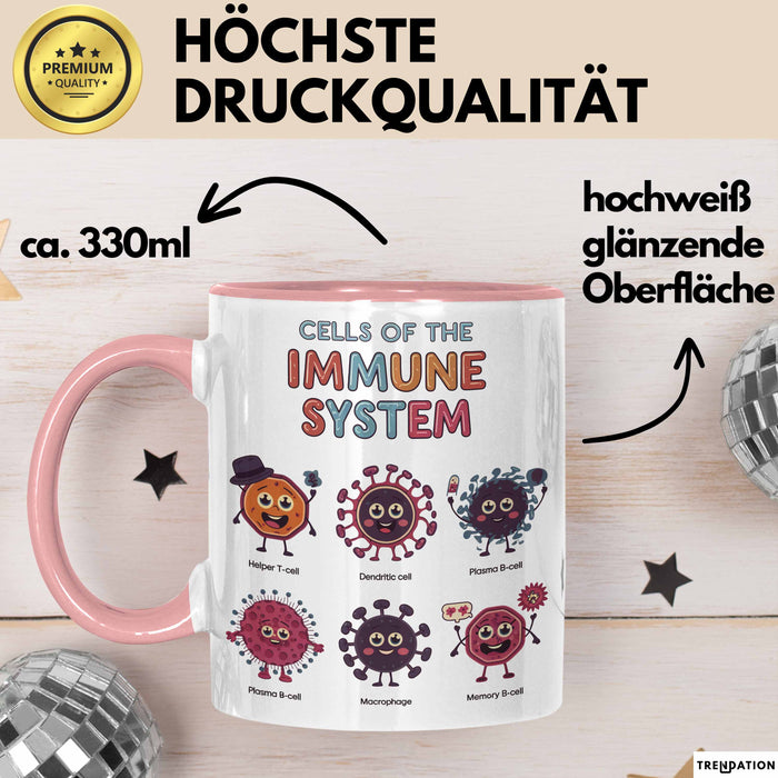 Biologe Tasse Geschenk Zellen Des Immunsystems Geschenkidee Rosa Trendation