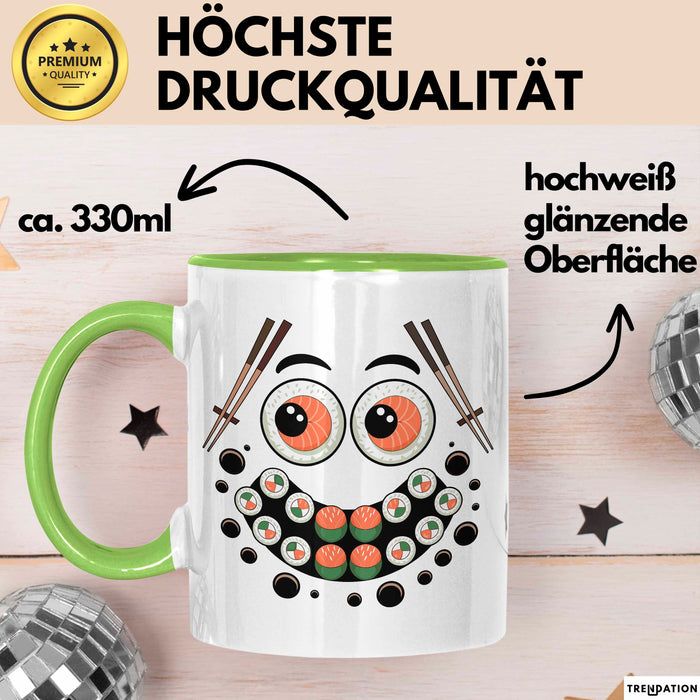 Sushi Liebhaber Tasse Geschenkidee für rohe Rollen Fans Grün Trendation